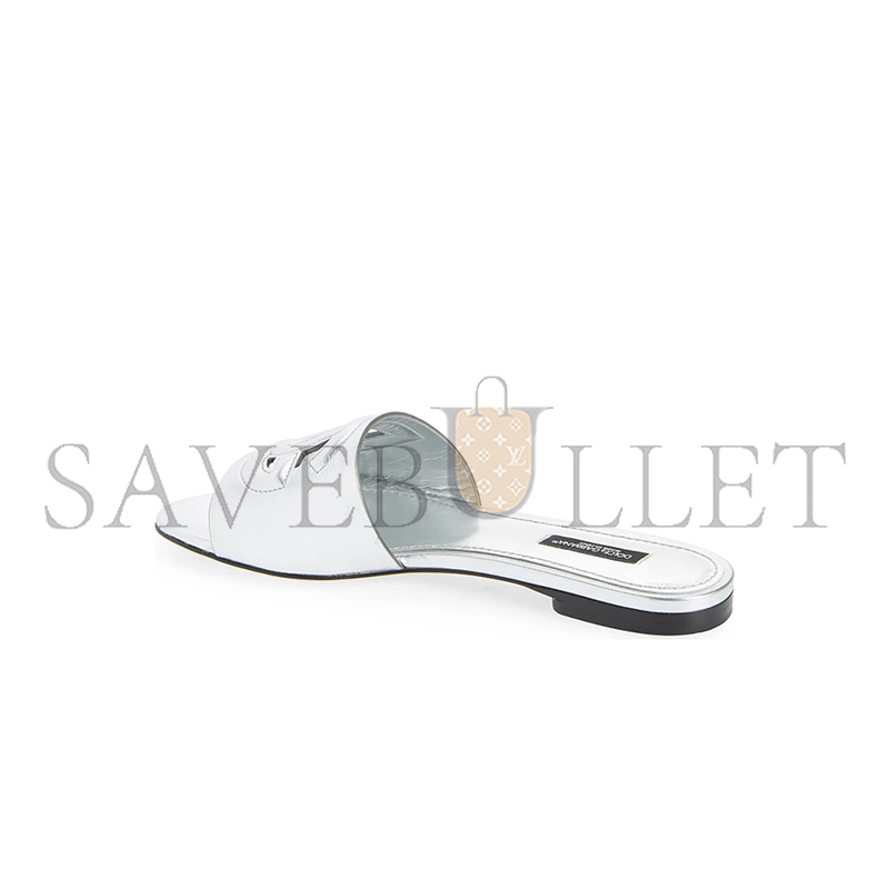 DOLCE GABBANA CALFSKIN SLIDERS WITH DG LOGO CQ0436AY3298I399